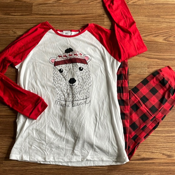 Other - Mama Bear Holiday Christmas Matching Family Pajamas XL NWOT Red Buffalo Plaid